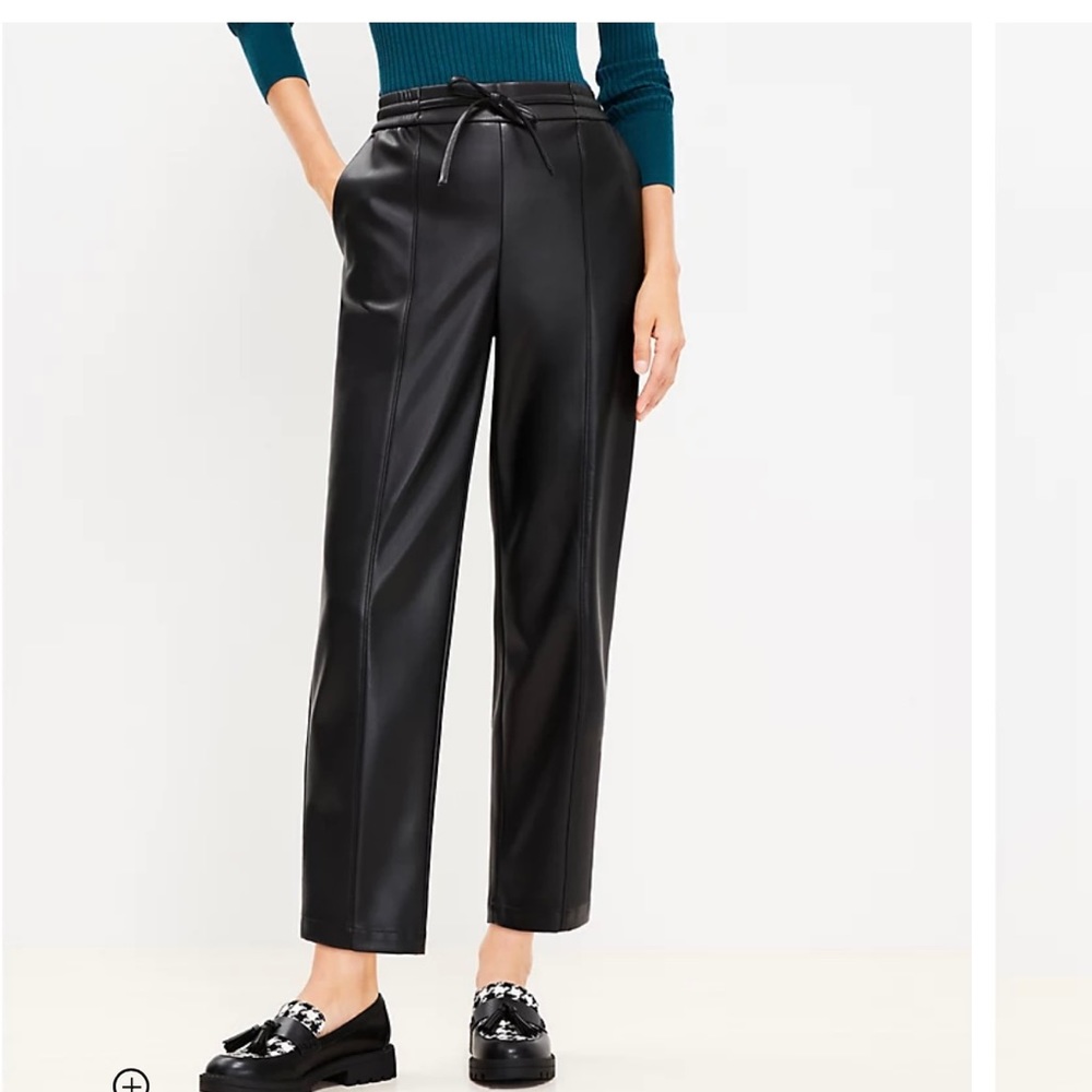 Loft size 14 pull on faux leather pants